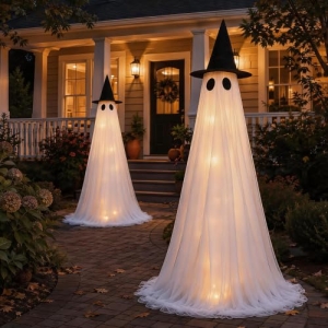 2 Pack 5 Ft Large Light Up Ghost Decor – Halloween Decorations Outdoor