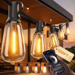 Ecoeve Outdoor String Lights, 150 FT Patio Lights for Outside