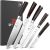 imarku 5PCS Kitchen Knife Set, Japanese Knife Set with Pakkawood Handle