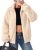 GRACE KARIN Women’s Full Zip Sherpa Fleece Jacket with Pockets White M
