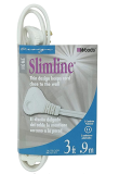 SlimLine Indoor Flat Plug Extension Cord, 3 Foot $1.99 + Frere Shipping w/Prime