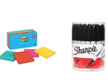 Price Mistake! $15 down from $40 Sharpie Fine Point Permanent Marker, Black (Canister with 36 Pens) and Post-it Notes,