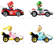 Hot Wheels Mario Kart Vehicle 4-Pack, Set of 4 Fan-Favorite Characters Includes 1 Exclusive Model, Collectible Gift for Kids & Fans Ages 3 Years Old & Up