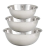 (Set of 3) Bowls Set Stainless Steel 13, 16, and 20 Quart Multi-Purpose Commercial