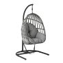 Mainstays Wicker Outdoor Patio Hanging Egg Chair with Olefin Cushion and Metal Stand For $147 Shipped From Walmart